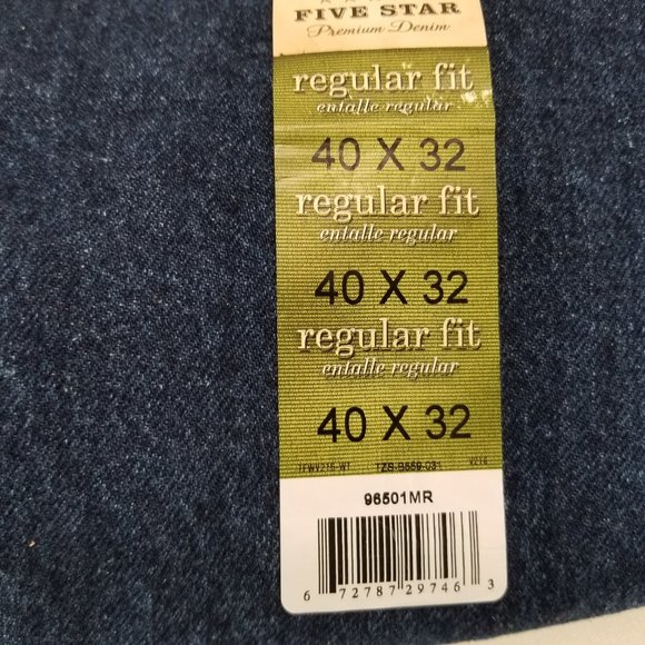 2 of Wrangler Men's Five Star 96501MR Denim Jeans Regular Fit Size 40 x32 - Picture 2 of 7